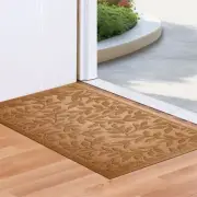 G128 Home Entrance Brown Leaves Door Mat 17x29.5 In Welcome Mats