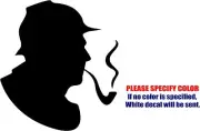 Vinyl Decal Sticker - Sherlock Holmes Detective Smoking Car Truck JDM Fun 9"