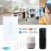 WiFi Smart Light Switch Home Wall Touch Glass Panel For Alexa Google APP Control
