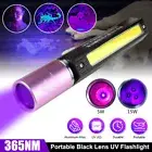 365nm UV Light LED Flashlight Blacklight Inspection Side COB Torch USB Charging