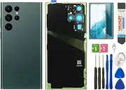 Pop-one Galaxy S22 Ultra Back Glass Cover Housing Door Replacement for Samsung Galaxy S22 Ultra + Tools (Green)