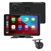 Wireless Carplay Screen for Car 4K Dash Cam, 9 inch Portable Apple Carplay and Android Auto Car Stereo, with 1080p Backup Camera