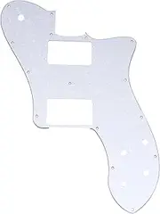 Musiclily Pro 15 Holes Wide Range HH Guitar Pickguard for Mexico Fender 72 Tele Deluxe Style Electric Guitar, 4Ply White Pearl