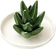 [Mealah] Aloe-Cactus-Jewelry Tray-Ring Necklace Jewelry Trinket-Ceramic Succulent Decorative-Holder for Wedding Engagement Home Decor