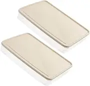 2Pcs Egg Fresh Storage Box with Flip Lid Egg Holder for Refrigerator Plastic Refrigerator Egg Trays Stackable Egg Cartons Egg Storage Container Organizer Bin for Fridge (Color : Beige, Size : 30.2X2