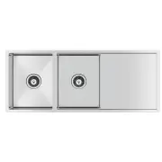 Stainless Steel Kitchen Sink - 1160mm Double Bowl with Drainer