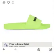 BALENCIAGA Pool Slide logo detailed rubber slides lime size 7 NWT in box