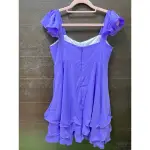 專櫃紫色荷葉邊伴娘洋裝