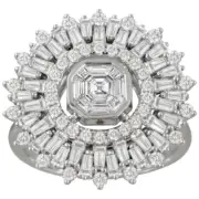 935 Silver Amazing Halo Set Women's Anniversary Ring With 5.30CT Sapphire