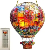 Hot Air Balloons Solars Garden Light Decoration Sun Catcher Hanging Garden Ornaments Outdoor Acrylic Solar Hot Air Balloon Garden Lights Decor for Outside Window Home