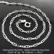 Necklace Real Hallmarked 925 Solid Sterling Silver Ladies Pendant Chain 45cm