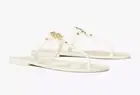 Tory Burch Mini Miller Womens Flat Thong Jelly Sandals Ivory, 6