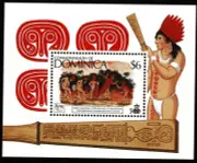 Sellos Dominica 1990 Descubrimiento América Upaep Pre-columbian yvert HB 146