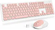 Wireless Keyboard Silent 2.4GHz Cordless Full Size USB Keyboard Mouse Combo