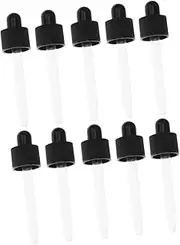 Anneome 15pcs Plastic Dropper Set with Black Caps Glass Pipettes for Essential Oil Bottles for Aromatherapy and Liquid Experiments