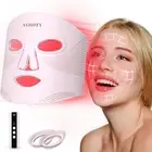 LED Face Mask Light Therapy, 4 Modes Portable Red Light Therapy for Face with...