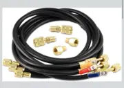 Lichamp 3PCS 5FT AC HVAC Manifold Gauge Hose Kit w/ Ball Valve + 4 Adapters