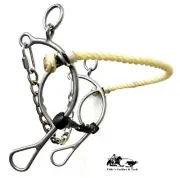 Combination Barrel Racing Bit Quad Link Chain Snaffle Mouth and Rope Nose New