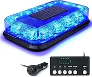 LUMENIX Blue 72 LED Roof Top Strobe Beacon Police Lights Magnetic Mount Emergency Security Caution Flashing Light for Volunteer Firefighter First Responders Vehicles Trucks (American Flag Pattern)