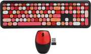 Wireless Keyboard and Mouse Combo, 2.4G Slim Full Size Colorful Keyboard Mouse