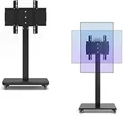TV Floor Stand - Heavy Duty TV Cart Stand, Movable TV Bracket Floor Rack, Mobile TV Stand with Castors, for 32-65 Inch LED Flat Screen, Up to 100kg, Horizontal and Vertical Screen Fixed