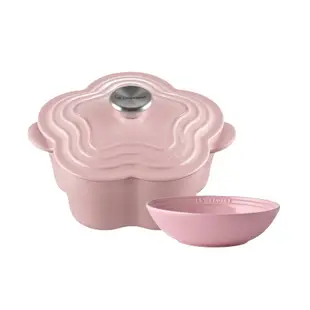 Le Creuset 山茶花鑄鐵鍋 湯鍋 燉鍋 甜心粉 20cm+早餐穀片碗 沙拉碗 料理碗 18cm 雪紡粉