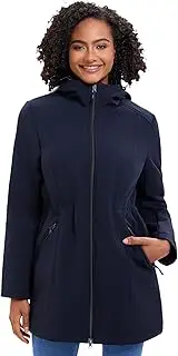 [Royal Matrix] Women's Hooded Softshell Jacket Fleece Lined Windbreaker Insulated Rain Parka Jacket