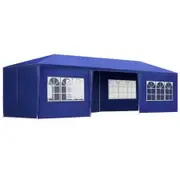 Instahut Gazebo 3x9m Marquee Wedding Party Tent Outdoor Camping Side Wall Canopy 8 Panel Blue