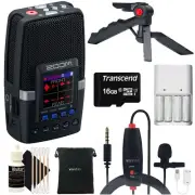 Zoom H2essential Multi-Mic Handy Recorder and Mini Lavalier Streaming Mic Bundle