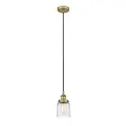 Innovations Edison Bell 5" 1 Light Mini Pendant, BB/Deco - 616-1PH-BB-G513