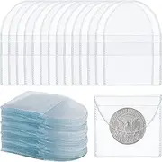 wexpw 120 Pieces Single Pocket Coin Sleeves Collectors 2.2x2inch Clear Plastic Pocket Coin Holder Small Penny Coin Protector Sleeves Individual Pocket Coin Flips