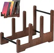 Record Holder Stand | Record Storage Rack Wooden,3-Layer Desktop Album Recipe Shelf, Photo Organizer Holder for Bookstore Bookshelf