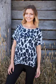 Printed And Plain Top--FOI-TA5895
