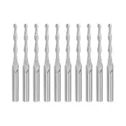10pcs Ball Nose End Mills 1/8" Solid Carbide Spiral Upcut 2 Flutes Router Bits