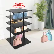 Multi-tier Shoe Storage Rack 360° Rotating Shoes Shelf 4Tier Organizer Shoe Rack
