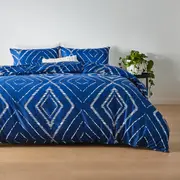 Beau Quilt Cover Set - Double Bed, Blue