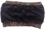 [LALAFINA] Womens Workout Headbands Fleece Headbands for Women Knit Headbands for Women Warm Hair Band Thick Knitted Headbands Knitted Ponytail Hat Empty Cap Scarf Empty Cap Dark Grey Women's