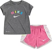 [Nike] Infant Girls' T-Shirt and Shorts Set Magic Flamingo 12 Months