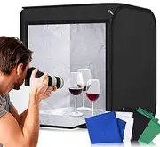 Abeststudio Photo Studio Tent Softbox Portable 60 * 60 * 60cm Dimmable Foldable Photography Studio 55W LED Cube Shooting Tent Soft Box with 4 Cotton Backdrops (Black,White,Blue,Green)