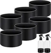 6 Pieces Protective Silicone Sleeve Bottom Washable Rubber Bottom Base Accessories Non Slip Cosmetic Spray Bottom Cover for 16 oz Spray Bottles, 12 to 24 oz Water Bottles, Black, black