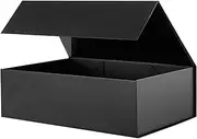 PETSLOVE Large Gift Box for Fathers Day 35.56x24.13x11.43 CM, Black Gift Box,Groomsman Proposal Box, Sturdy Gift Box, Collapsible Gift Box with Magnetic Closure for All Occasion