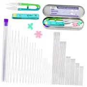 86 Pcs Beading Needles Set,6 Sizes Big Eye Seed Bead Needles,Long Straight