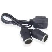 New Universal 16-Pin OBD2 Car Cigarette Lighter Socket Charger Power Adapter N