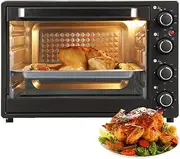40L Tabletop Mini Oven, 1500W Electric Toaster with 90-230 °C Adjustable Temperature & 60 Min Timer & 3 Heating Function, Multifunctional Cooker for Baking, Cooking & Grilling