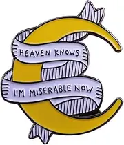 [Pinstant] Heaven Knows I'm Miserable Now Moon Song Lyrics Music Rock Roll Alternative Emo British Band 1.4" Enamel Pin Badge, 1.4 Inches, Enamel, enamel