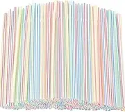 100 PCS 20cm Long Multiple Colors Stripes Straws, Suitable for Various Drinks, Juice, Daily Use