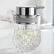 Enra Glass Soap Dispenser, 10 oz Bathroom Soap Dispenser, Refillable Soap Dispenser, Modern Lotion Bottle, Large Pump Head for Easy Pressing, Suitable for Hand Soap, Shampoo, Shower Gel, Kitchen,