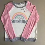 PJ Salvage 'Hello Sunshine' Women Pullover White Ivory Pink Size M Medium