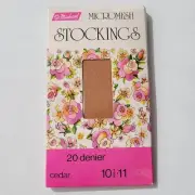 Thigh Suspender Stockings Nylon 20 Denier Vtg St Michaels Micromesh 10.5-11