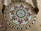 18'' White Marble Table Top coffee Center Inlay Malachite Lapis round C18